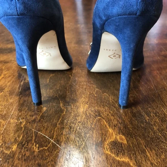 Katy Perry Collections Navy Blue Suede Star-Strap High Heel Sandals - Picture 7 of 16
